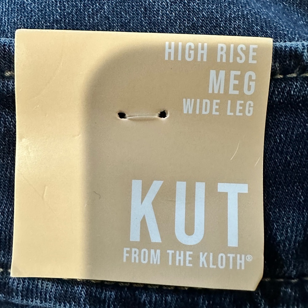 Kut from the Kloth Dark Indigo High-Rise Wide Leg Jeans - Picture 5 of 9